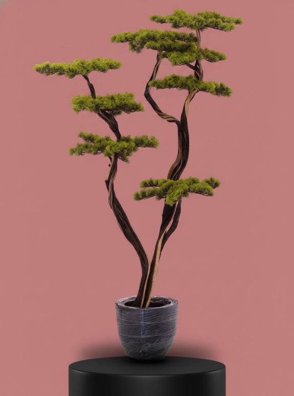 Çamur Saksıda Yapay 2 Bonsai Ağacı 170 Cm